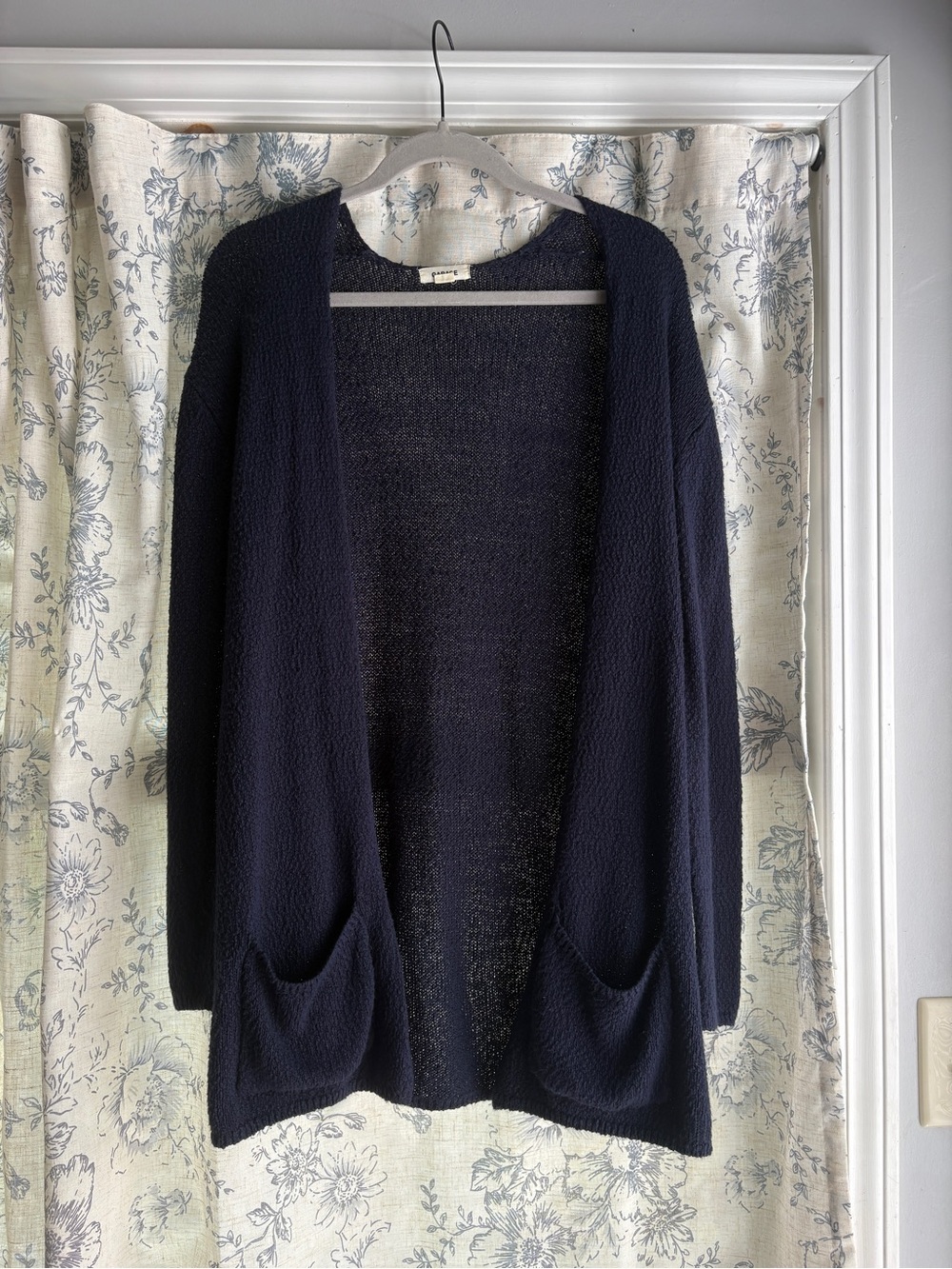 Garage Navy Blue Knit Cardigan Sweater